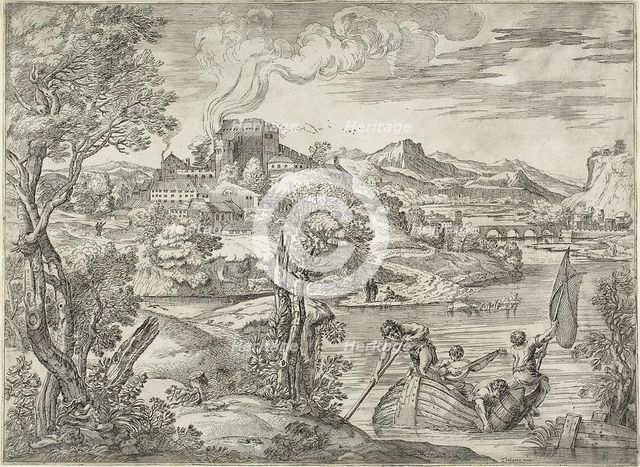 Landscape with a Luteplayer, 1627. Creator: Unknown.