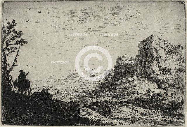 Landscape with a Man on a Mule, 1640-46. Creator: Herman Saftleven the Younger.