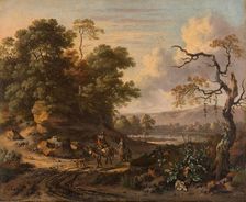 Landscape with a Man Riding a Donkey, 1655-1684. Creator: Jan Wijnants