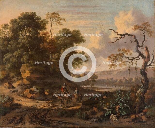 Landscape with a Man Riding a Donkey, 1655-1684. Creator: Jan Wijnants.