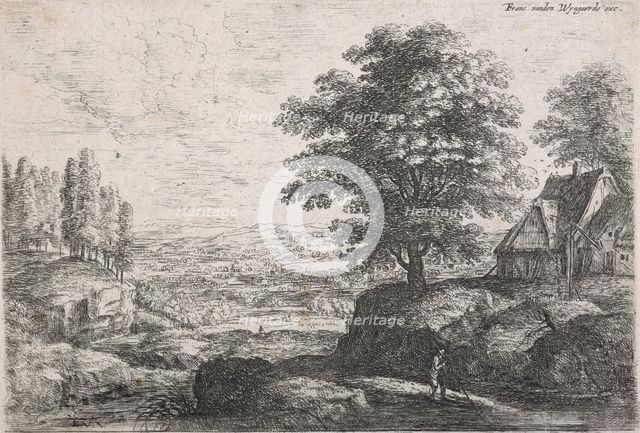 Landscape with a man with a walking stick,  Mid 17th century. Creator: Lucas van Uden.