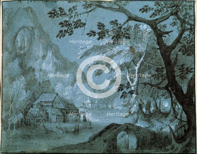 'Landscape with a Mill by a Mountain Lake', c1610-c1620s. Artist: Adriaen van Stalbemt