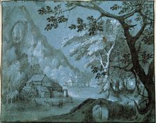 Landscape with a Mill by a Mountain Lake c1610-c1620s. Artist: Adriaen van Stalbemt