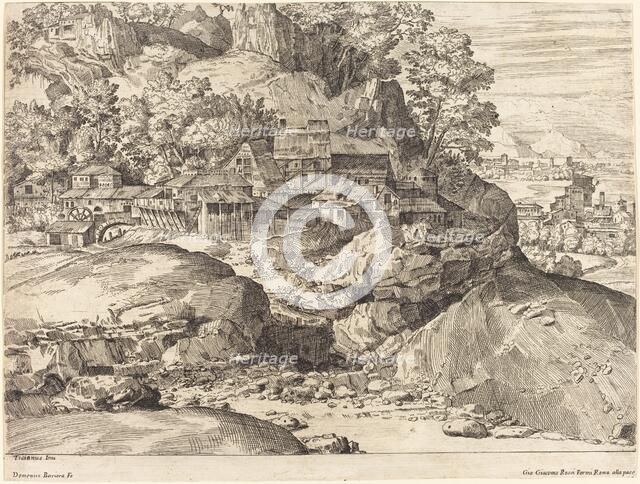 Landscape with a Mill, c. 1650. Creator: Dominique Barriere.