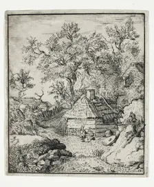 Landscape with a Millstone near a Cask, second half of 18th century. Creator: Unknown