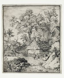 Landscape with a Millstone near a Cask, second half of 18th century. Creator: Unknown