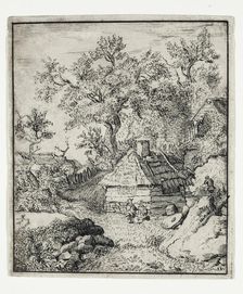 Landscape with a Millstone near a Cask, second half of 18th century. Creator: Unknown