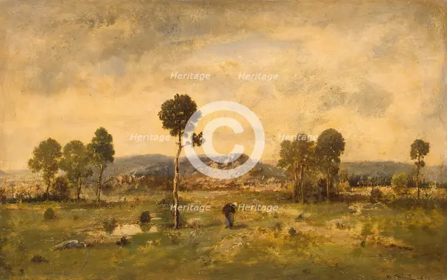 Landscape with a Pine-tree, 1864. Creator: Narcisse Virgile Diaz de la Pena.