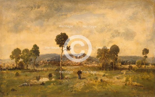 Landscape with a Pine-tree, 1864. Creator: Narcisse Virgile Diaz de la Pena.