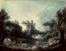 Landscape with a Pond 1746. Artist: François Boucher