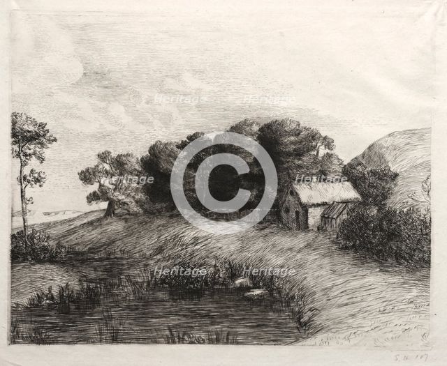 Landscape with a Pond. Creator: Alphonse Legros (French, 1837-1911).