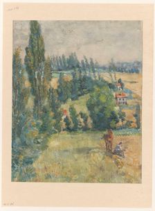 Landscape with a resting farmer with a horse, 1874-1918. Creator: Martinus van Andringa