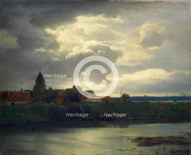Landscape with a River, 1866. Creator: Andreas Achenbach.