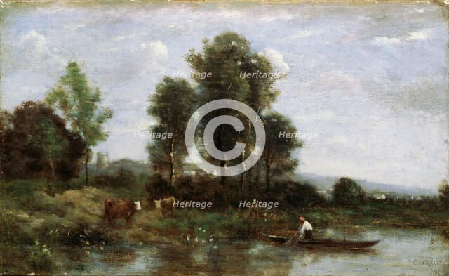 'Landscape with a River', 19th century Artist: Jean-Baptiste-Camille Corot    