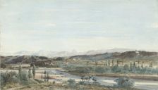 Landscape with a river valley in the South of France, 1861. Creator: Henri-Joseph Harpignies
