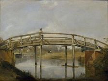 Landscape with a River and Bridge, c1830