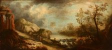 Landscape with a River and Temple Ruins,1st half of 18th century. Creator: Unknown