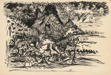 Landscape with a river (Study), c1935. Creator: Arnold Peter Weisz-Kubincan