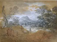Landscape with a Road at the Edge of a Wood, 1760-1765. Artist: Thomas Gainsborough