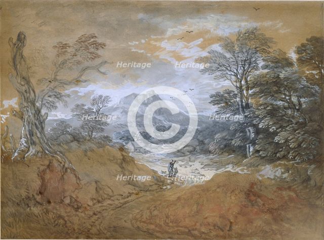 Landscape with a Road at the Edge of a Wood, 1760-1765. Artist: Thomas Gainsborough.