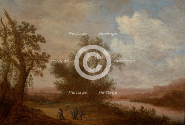 Landscape with a Road by a River, 1647. Creator: Johannes Schoeff.