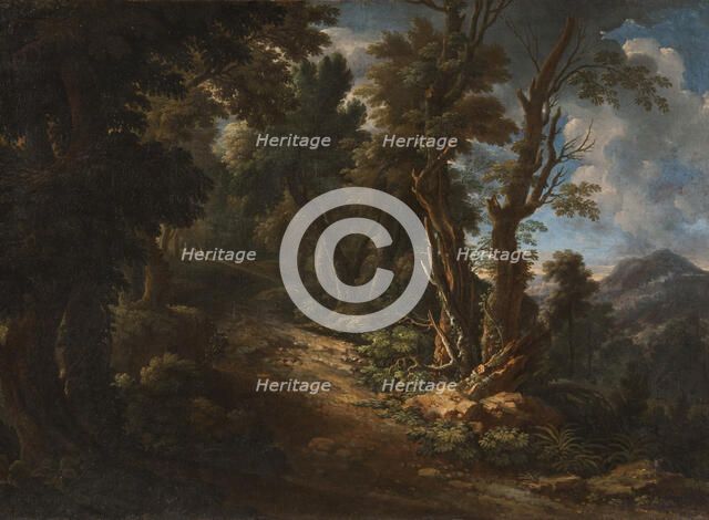 Landscape with a Road through a Forest, c17th century. Creator: Unknown.