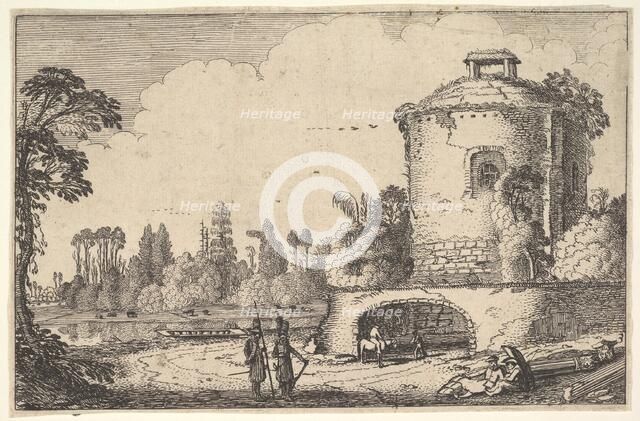 Landscape with a Round Tower, ca. 1616. Creator: Jan van de Velde II.