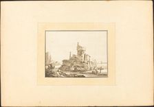 Landscape with a Round Tower, published 1782. Creator: Maria Catharina Prestel