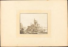 Landscape with a Round Tower, published 1782. Creator: Maria Catharina Prestel