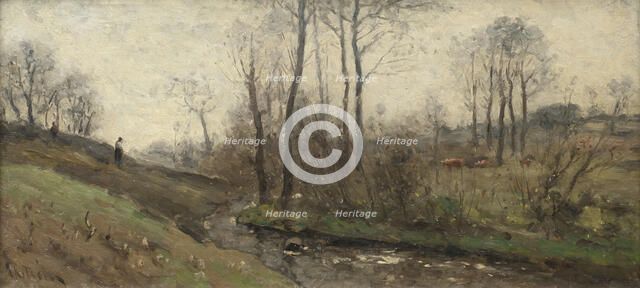 Landscape with a Running Brook. Scene from the Carolles in Normandy, 1880s. Creator: Per Ekstrom.