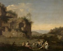 Landscape with a Ruin, mid-17th century. Creator: Cornelis van Poelenburgh