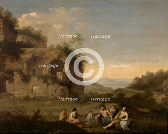 Landscape with a Ruin, mid-17th century. Creator: Cornelis van Poelenburgh.