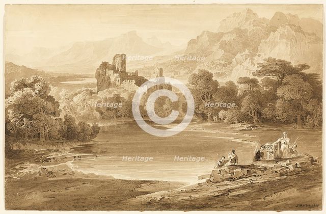 Landscape with a Ruined Castle, 1819. Creator: John Martin.