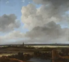 Landscape with a ruined castle and church, between 1648 and 1682. Creator: Jacob van Ruisdael