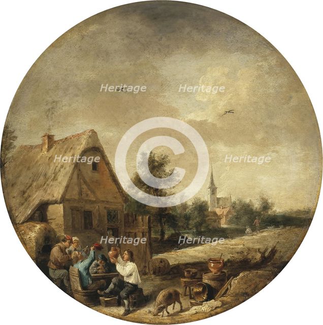 Landscape with a Rural Tavern, 1644. Creator: David Teniers II.
