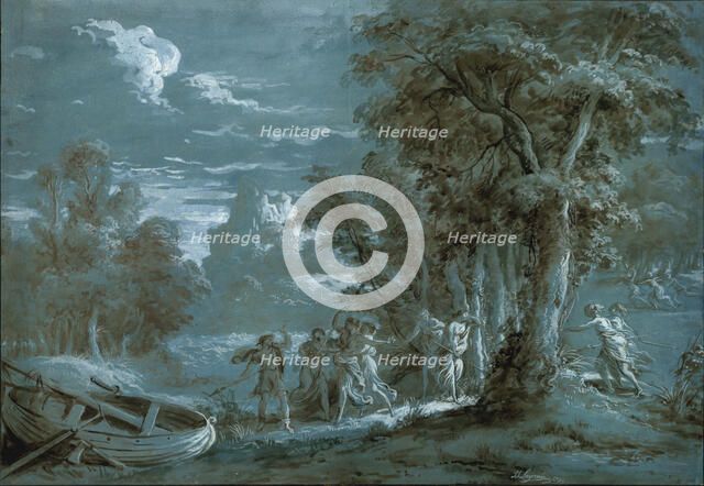 Landscape with a Scene from Fénelon's Télémaque, 1780. Creator: Jean Jacques Lagrenee.