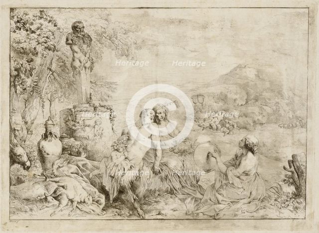 Landscape with a Satyr Family and Classical Sculpture, 1775/1776. Creator: Giovanni David.