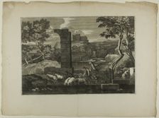 Landscape with a Shepherd and His Flock, 1668–71. Creator: Sébastien Bourdon