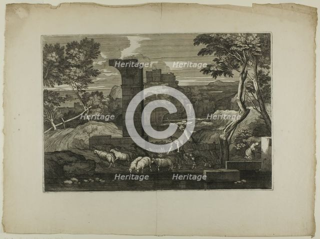 Landscape with a Shepherd and His Flock, 1668–71. Creator: Sébastien Bourdon.