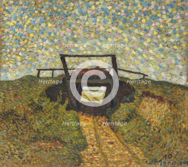 Landscape with a small bridge near Soest, 1910. Creator: Morgner, Wilhelm (1891-1917).