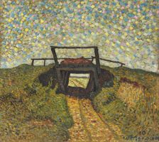 Landscape with a small bridge near Soest, 1910. Creator: Morgner, Wilhelm (1891-1917)