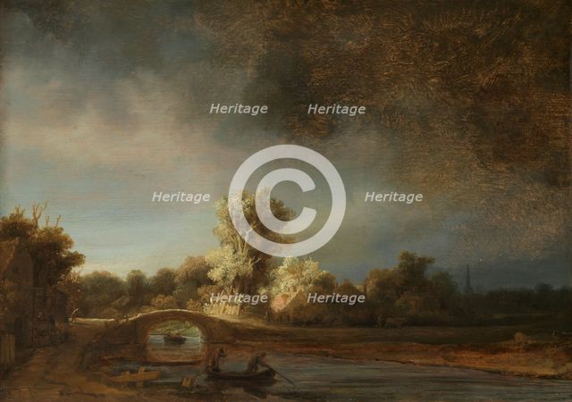 Landscape with a Stone Bridge, c.1638. Creator: Rembrandt Harmensz van Rijn.