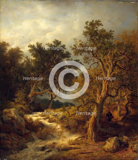 Landscape with a Stream, 1851. Creator: Andreas Achenbach.