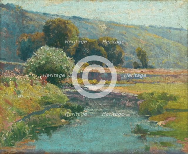 Landscape with a stream in flood, 1917. Creator: Ludovit Cordak.