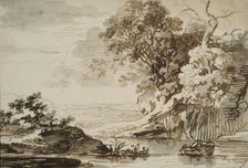 Landscape with a stream, unknown date. Creator: Anon