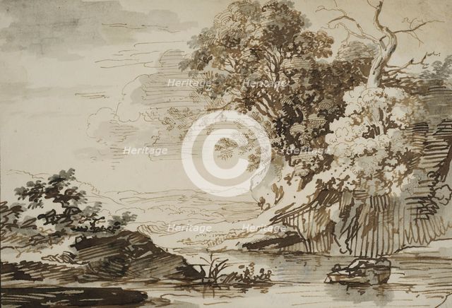 Landscape with a stream, unknown date. Creator: Anon.