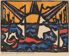 Landscape with a Sun, c. 1915. Creator: Jacoba van Heemskerck van Beest