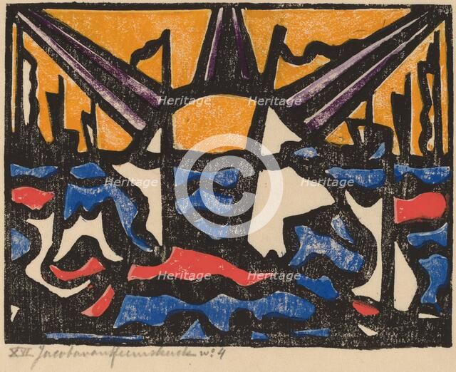 Landscape with a Sun, c. 1915. Creator: Jacoba van Heemskerck van Beest.