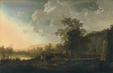 Landscape with a Sunset, 1655. Creator: Aelbert Cuyp