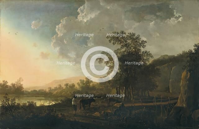 Landscape with a Sunset, 1655. Creator: Aelbert Cuyp.